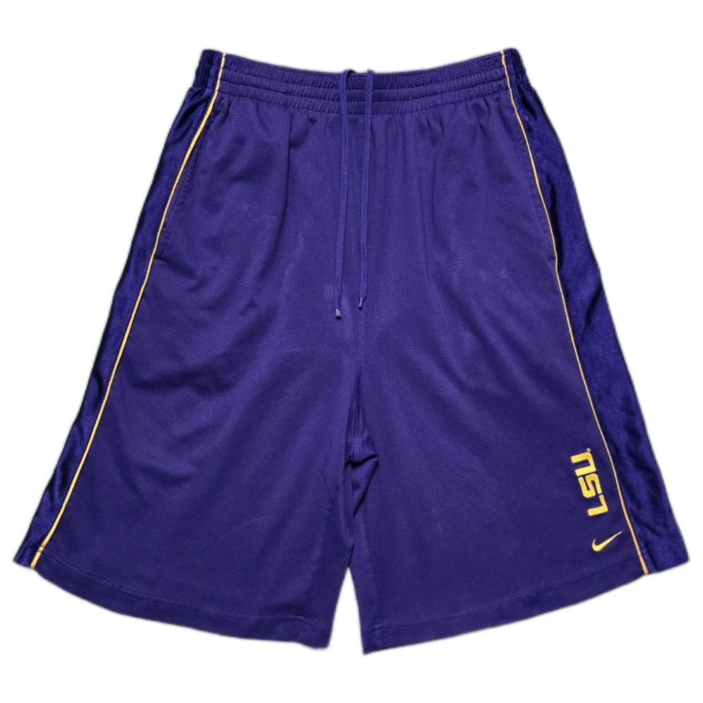 VTG Nike LSU Tigers‎ Basketball Shorts Mens XL Purple Swoosh Athletic